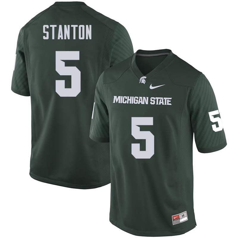 Men #5 Drew Stanton Michigan State College Football Jerseys Sale-Green